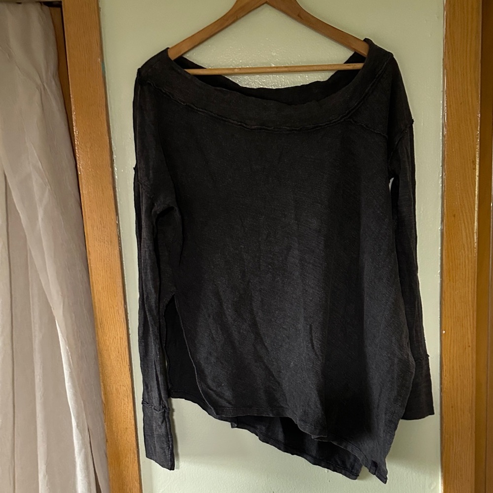 NWT Free People  Asymmetrical Off Shoulder Sweatshirt
